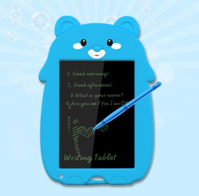 China Multifunctional cartoon drop shipping teaching machine blue bear 9 inch drawing board writing note doodle pads E-author LCD writing Tablet for kids for sale