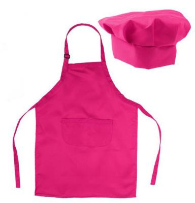 China Customized Anti-static Apron Hat School Aprons And Kids Cotton Chef Cooking Child Apron Set for sale