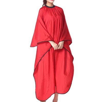 China Factory Sale Waterproof Beauty Salon Apron Cape Polyester Red Best Price Best Price for sale