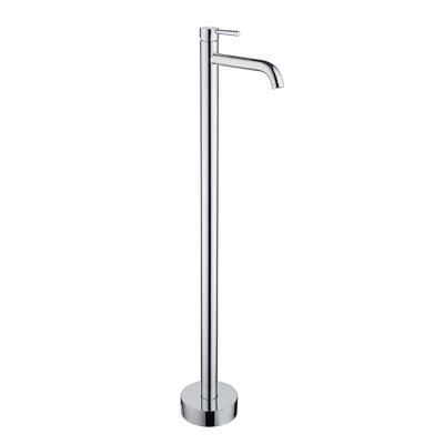 China Contemporary Brass Single Handle Slide Bar Free Floor Faucet Set Bathroom Without Slide Bar For Pedestal Basin 24 Hours Polished for sale