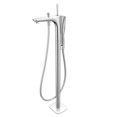 China CuPc High Quality Modern Fashion Cold Mixed Multifunctional Shower Bathroom Without Sliding Bar Freestanding Copper Floor Hot Tub Faucet for sale