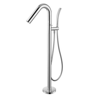 China Barless 2022 Modern High Quality Chrome Plated Floor Standing Bathtub Tall UPC Flow Shower Faucet Single Handle Bathroom Faucet for sale