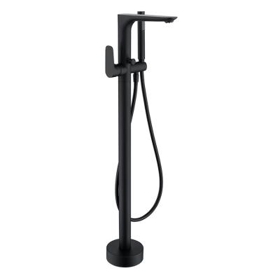 China Freestanding Bathtub Faucet Freestanding Bathroom Mount Sliding Bar Faucet Floor Mount Bathtubs Brass Body Mixer Tap for sale