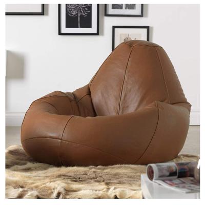 China Adjustable (Height) No Filing Custom Design Removable Leather Sofa Giant Lazy Beanbag Chair Cover for sale