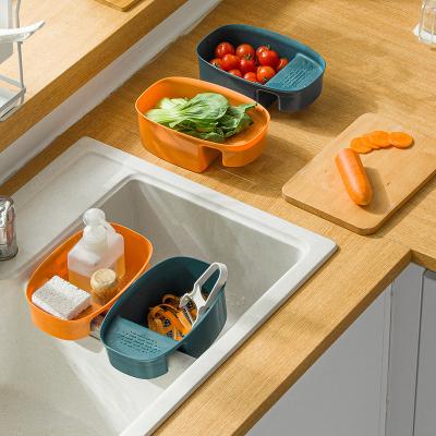 China Viable 1PCS Sink Waste Basket Kitchen Supplies Rack Household Daquan Sink Drain Basket Storage Rack Hanging Rack Kitchen for sale