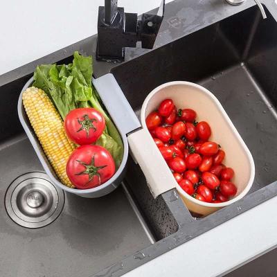 China Kitchen Sustainable Self-standing Drain Sink Leftover Soup Juice Separated By Garbage Filter Sink Storage Basket Sink Rack for sale