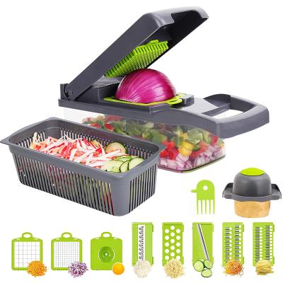 China 11 Viable in 1 Vegetable Chopper Fruit Slicer Mandoline Slicer Onion Chopper Dicer Potato Drain Basket for sale