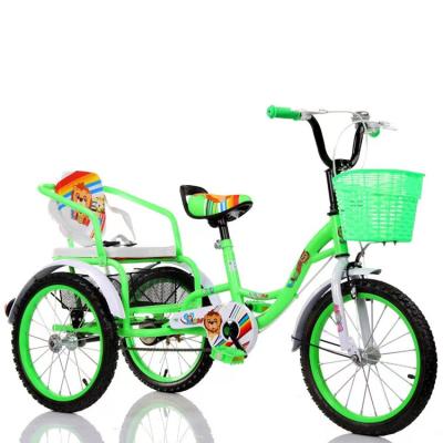 China Ride On Toy Factory Cheap Price Handle Bars Tricycle Bicycle Kids Tricycle With Gears/14 Inch Double Seat Kids Tricycle With Backseat for sale