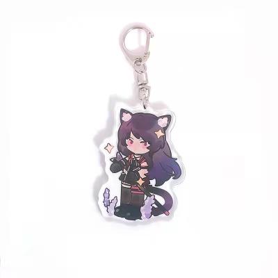 China Custom Acrylic Decoration Key Chain Hologram Anime Printed Glitter Key Chain Acrylic Charms Acrylic Key Chain for sale