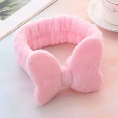 China Simple Rabbit Girls Bowknot Hair Accessories Large Butterfly Face Wash Makeup Headband Sweet Ears Headband for sale