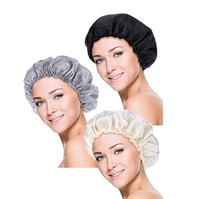 China Soft Eco Sleep Hat Satin Cowl Night Cover Head Sleep Hair Turbans Hoods for Women and Girls AC805 for sale