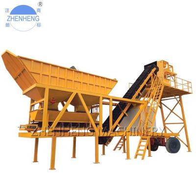 China Factory Zhenheng Mobile Concrete Mixing Plant HZS35 Dry Concrete Batching Machine for sale