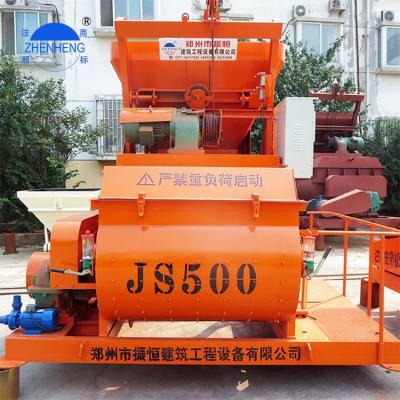 China Factory Twin Shaft Compulsory Concrete Mixer JS 500 Liter Concrete Mixer Horizontal Concrete Mixer for sale