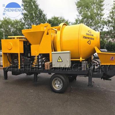 China Factory Portable Concrete Mixer With Diesel Pump Concrete Pump Machine Self Loading Concrete Mixer With Pump for sale