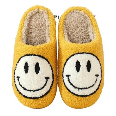 China Happy Christmas Old Face Cotton Slippers Smile Slippers Brown Kids Light Chinese Soft Fluffy Disposable Ladies Ladies Pedicure Slippers for sale