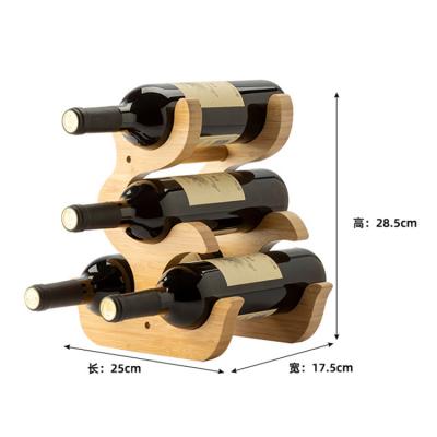 China Other wholesale price 4 bottles red wine rack bamboo wine table shelf for sale