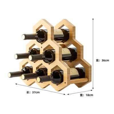 China Other New Arrival Eco - Friendly Storage7 Wine Bottles Standing Bamboo Wooden Rack Wine Rack for sale