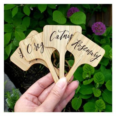 China 100% Eco-friendly Bamboo Wood Custom Logo Wooden Plant Tags Garden Tool Flower Marker Potted Herbs Mark for sale