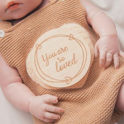 China Wholesale Europe Baby Milestone Plates Milestone Cards Customized Baby Wooden Monthly Milestone for sale