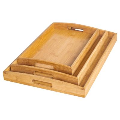 China Different Size Eco - Friendly Bedroom Food Breakfast Serving Luxury Home Bamboo Tray for sale