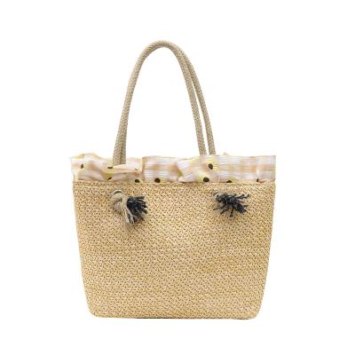 China Wholesale Summer New Woven Tote Shoulder Bag Fashion Woven Basket Handbag Fashion Shopping Bag for sale