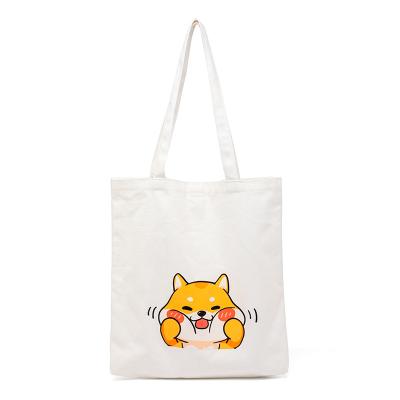 China Wholesale High Quality Cute Portable Cotton Hemp Storage Shopping Bag Canvas Bag Multi-design Handbag For Student for sale