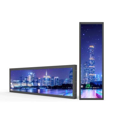 China Indoor Stretched Margin Bar LCD Screen Digital Signage 39inch Show LCD Strip Display Android Advertising Player for sale