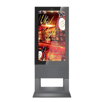 China 75 Inch Wall Mounted Standing Advertising Machine Indoor Outdoor Digital Display Interactive Advertising Sign LCD Display for sale