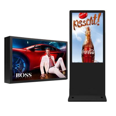 China 55 Inch Wall Mounted Standing Advertising Machine Outdoor Interactive Advertising Digital Signage Sign LCD Display for sale