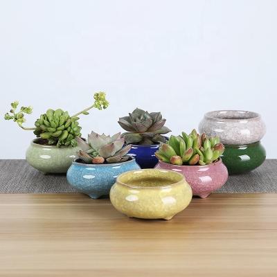 China Europe Marble Planter Ceramic Succulent Pot Indoor Modern Cactus Herb Flower Planters With Bamboo Tray for sale