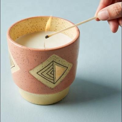 China Ceramic Jar Container For Candle China Custom Large Candle Holder Factory Ceramic Candle Holder Votive Ceramic Cup for sale