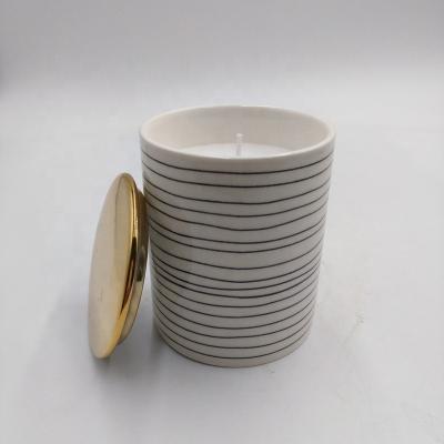 China Ceramic Jar Container For Candle Customized Fancy Straight Porcelain White Ceramic Candle In Jar Container With Lid for sale