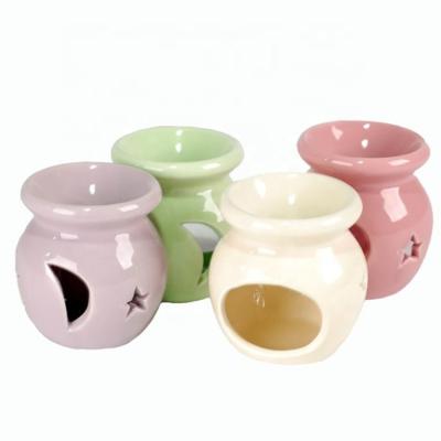 China Modern Custom Ceramic Aroma Tea Heater Candle Warmer Oil Burner Wax Essential Oil Burner for sale