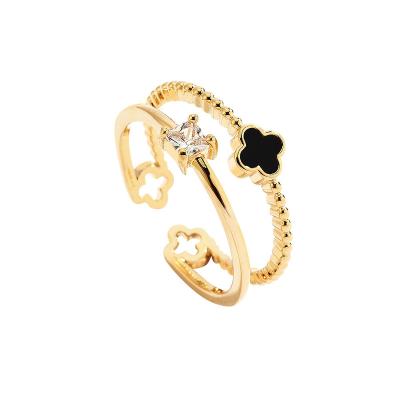 China Wholesale Price Fashion TRENDY Cheap Copper Golden Adjustable Women Rings for sale