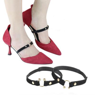 China No Tie No Tie To Hold High Heeled Loose Shoes Elastic Band Adjustable Anti Slip Detachable Shoe Straps for sale