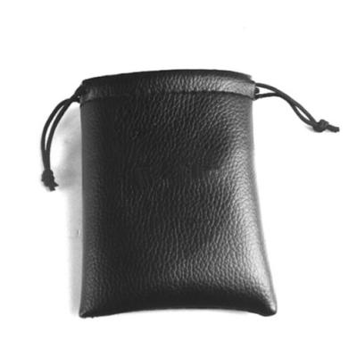 China 2021 China factory custom black pu leather earphone storage bag for sale