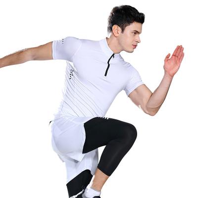 China Anti-Wrinkle Lightweight Comfortable Casual Men's Round-Neck T-Shirts Tight Short Sleeves (Zipper) for sale