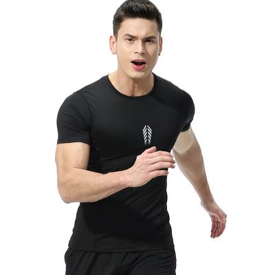 China Men's Activewear Fitness Clothing Anti-Wrinkle Men's Activewear Fitness Clothing Logo Print Sports Quick Dry Shorts Sleeve Tank Male Compression T-shirt for sale