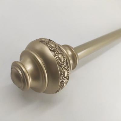 China Eco-friendly Poly Window Curtain Glider Hangs Curtain Rod For Curtains In Gold Finial for sale