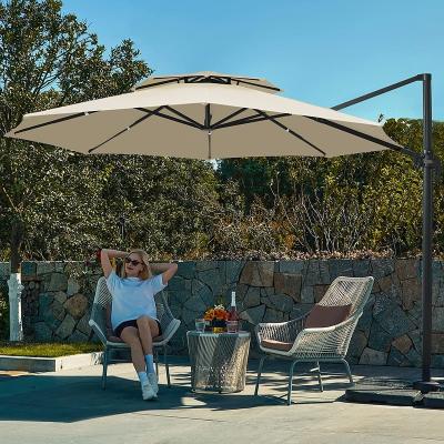 China Customized Outdoor Cantilever Umbrella Waterproof/UV Resistant/Durable/Luxury Garden Umbrella Furniture Large Pool Patio Umbrella Outdoor UV Rain Cover for sale