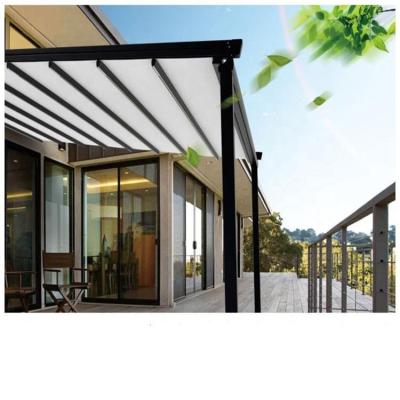 China Outdoor Restaurant Retractable Roof Anti-UV Motorized Tent Pergola Retractable Patio Roof Bat Wing Retractable Tent for sale