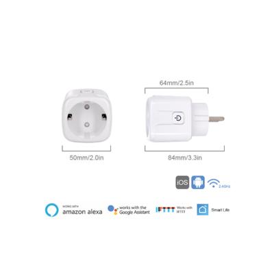 China 16A Residential/Multi-Purpose EU WIFI Smart Plug with Power Monitoring Memory Function Work with Amazon Alexa, Google Home Assistant for sale