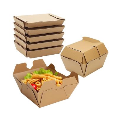 China Disposable Fast Delivery Kraft Paper Lunch Box Recycle Paper Lunch Box Paper Food Take Out Boxes for sale