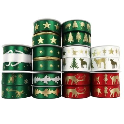 China Bright Color Stability China Supplier Christmas Ribbon Set Christmas Gift Ribbon Merry Christmas Ribbon for sale