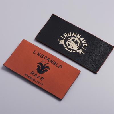 China Other New Design Hand Tags Label Leather Seal Tags Fabric Tag With Custom Leather Patches Printed Logo For Clothing for sale