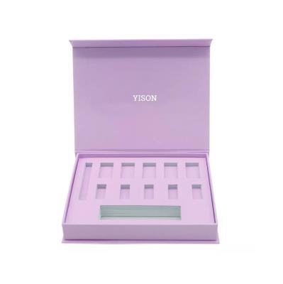 China Wholesale Recyclable Purple Custom Box Box Fake Nail Beauty Factory Press On Nail Packaging Boxes for sale