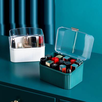 China Viable Custom Plastic Acrylic Dustproof Desktop Storage Cosmetic Organizer Makeup Skin Care Finishing Box for sale