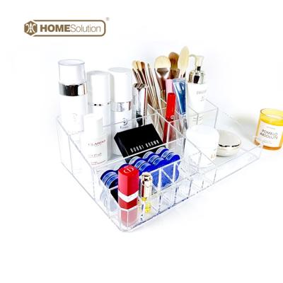 China Large Rectangular Clear Plastic Viable Makeup Storage Cosmetic Jewelry Organizer Box for sale