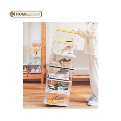 China New Products Traditional Shoe Organizer Stackable Stand Plastic Boxes Shoe Box Clear for sale