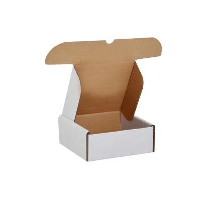 China Eco-Friendly And E-Commerce Fashion Custom Printed Box Packaging Delivery Groove Corrugated Cardboard Tab Locking White Mailer Box for sale